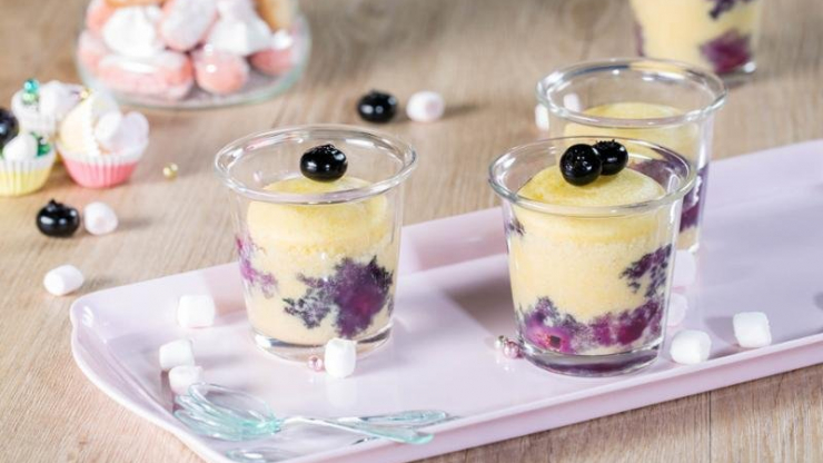 Borůvkový piškotový dortík - recept Tefal Cook4Me+