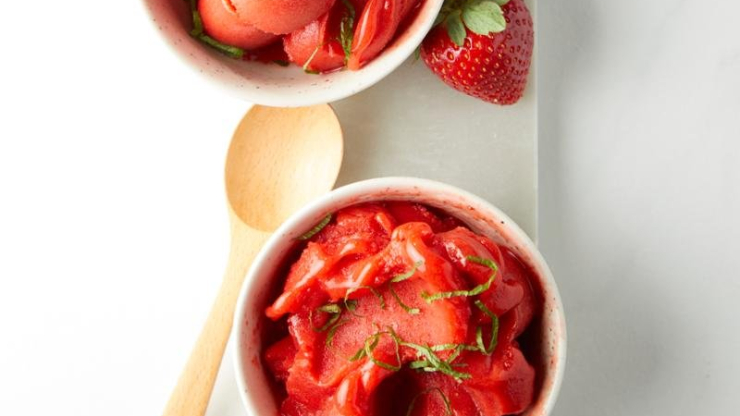 Jahodový sorbet - japonský recept pro varný mixér Tefal Perfectmix Cook