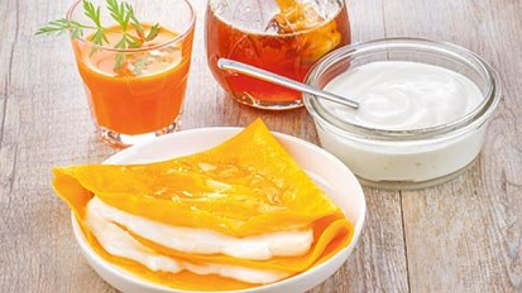 Palačinky s mrkví, tvarohem a medem - recept pro varný kuchyňský robot Tefal Click and Cook