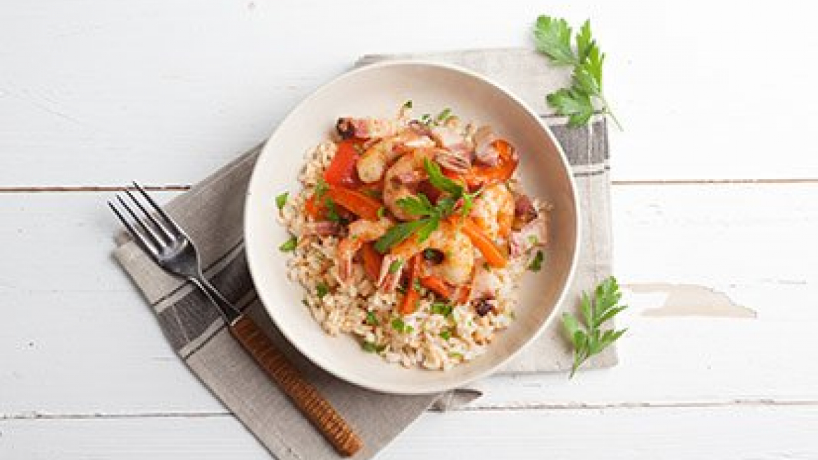 Španělská rýže s krevetami - recept pro varný kuchyňský robot Tefal Click and Cook